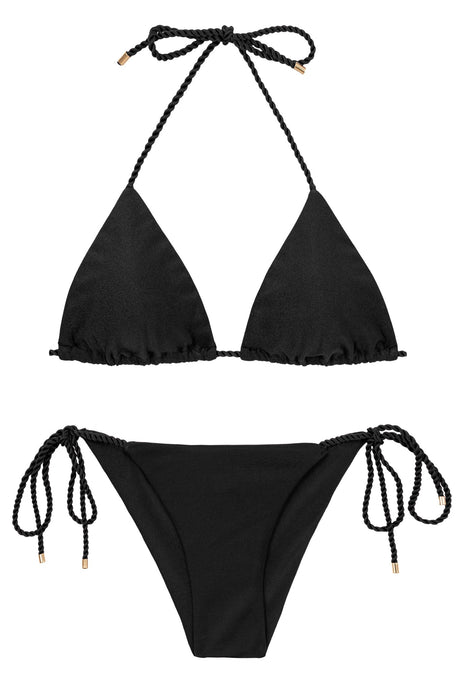 Product Front: Rio De Sol Completo Set Shimmer-Black Tri-Rope Cheeky-Rope