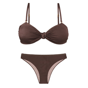 Product Front: Rio De Sol Completo Set Shimmer-Coffee Bandeau-Joy Essential