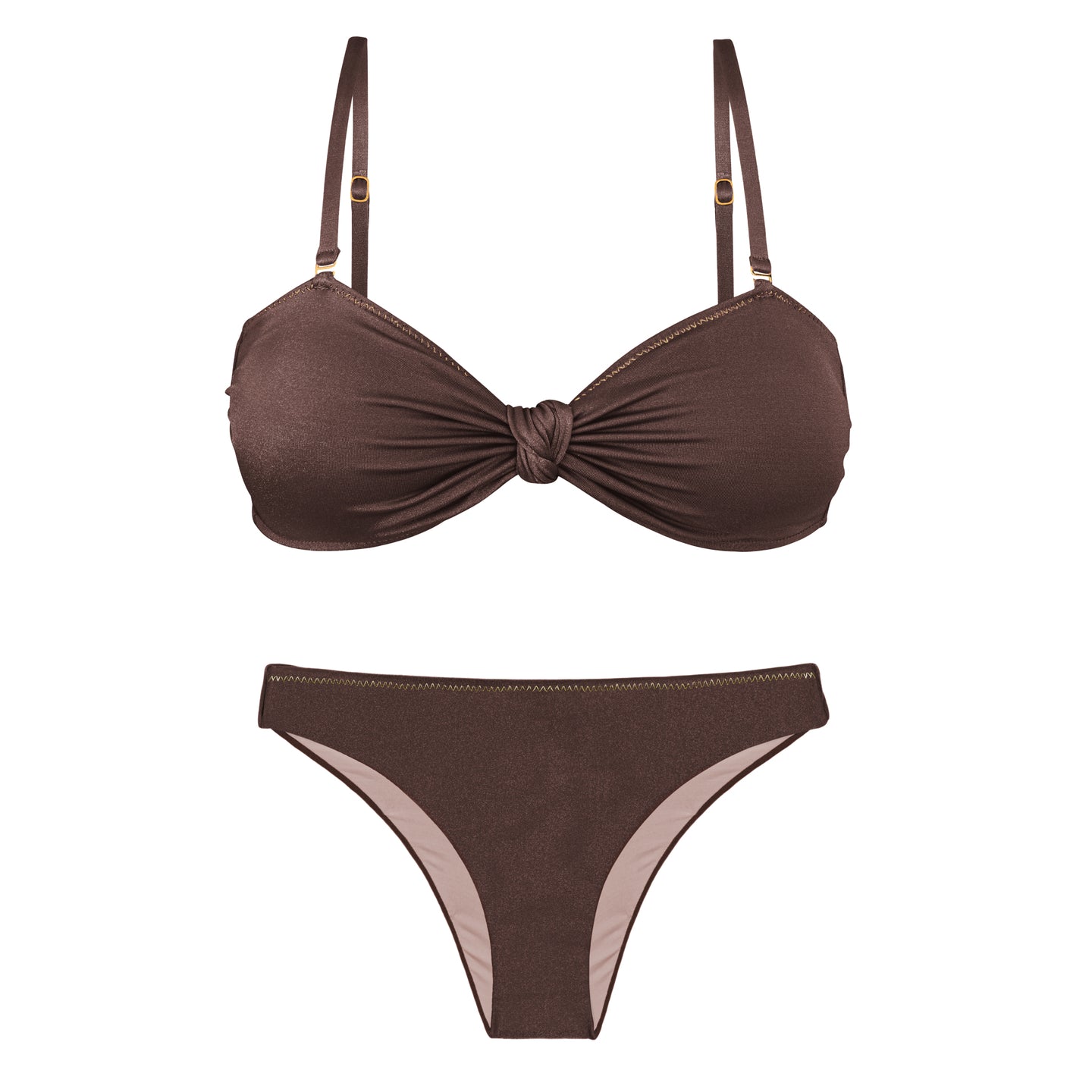Product Front: Rio De Sol Completo Set Shimmer-Coffee Bandeau-Joy Essential