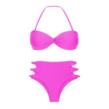 Carica l&#39;immagine nel visualizzatore di Gallery, Product Front: Rio De Sol Completo Set Vita-Pink Twist Highwaist-Spin
