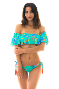 Model Front: Rio De Sol Reggiseno Top Acqua Flora Babado