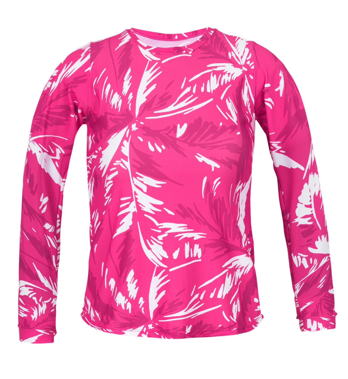 Product Front: Rio De Sol Reggiseno Top Pink-Palms Rash-Guard