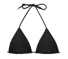 Carica l&#39;immagine nel visualizzatore di Gallery, Product Front: Rio De Sol Reggiseno Top Shimmer-Black Tri-Rope
