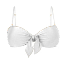 Carica l&#39;immagine nel visualizzatore di Gallery, Product Front: Rio De Sol Reggiseno Top Shimmer-White Bandeau-Knot

