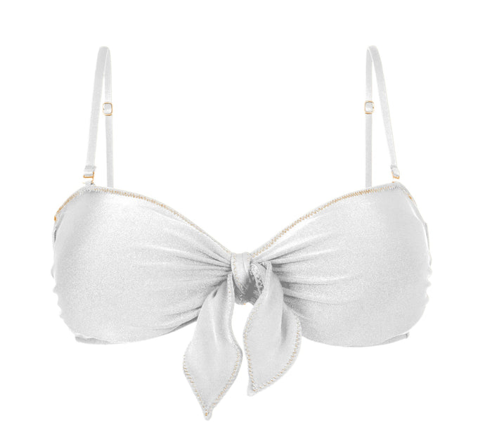 Product Front: Rio De Sol Reggiseno Top Shimmer-White Bandeau-Knot