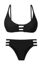 Carica l&#39;immagine nel visualizzatore di Gallery, Set Bora-Black Bra-Trio Madrid-Trio
