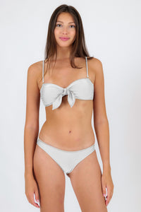 Top Shimmer-White Bandeau-Knot
